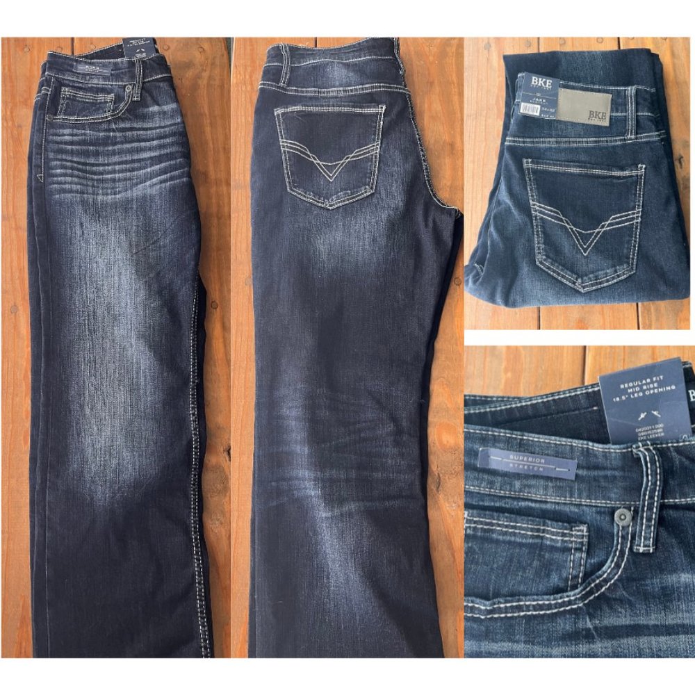 NWT Men's Buckle Jake BKE Bootcut Jeans Superior Stretch